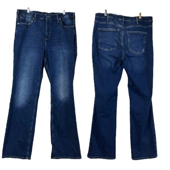 Silver Jeans Infinite Fit Bootcut Mid Rise Dark Wash Indigo Women’s Plus Size 1X - Picture 12 of 13